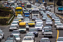 ترافیک سنگین در آزادراه تهران - کرج - قزوین