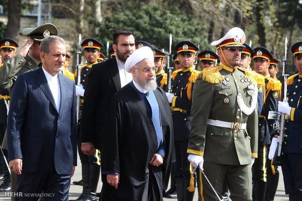 Farewell ceremony for Pres. Rouhani leaving for Pakistan
