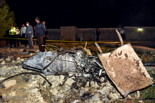 سقوط مروحية تابعة لجمعية الهلال الاحمر الايراني في محافظة فارس