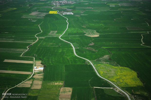 نمای هوایی از طبیعت گرگان