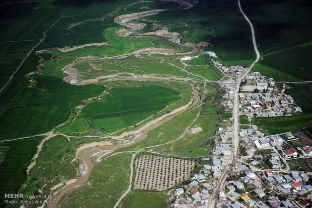 نمای هوایی از طبیعت گرگان