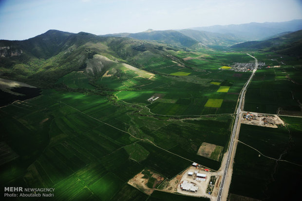 نمای هوایی از طبیعت گرگان