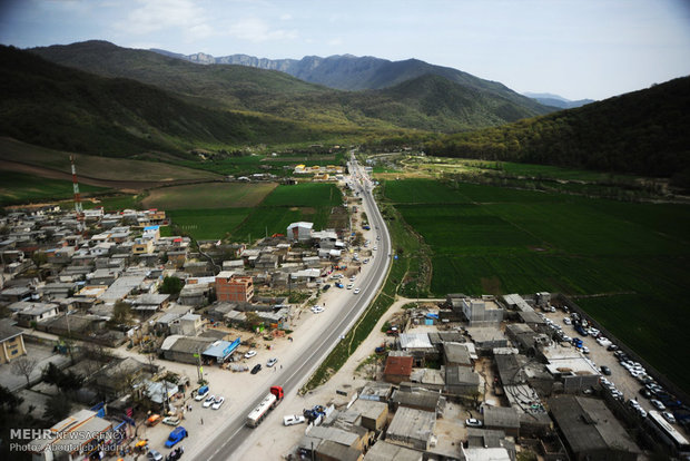 نمای هوایی از طبیعت گرگان