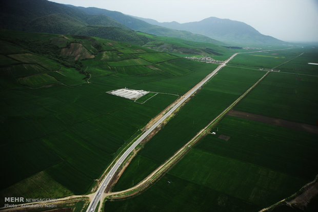 نمای هوایی از طبیعت گرگان