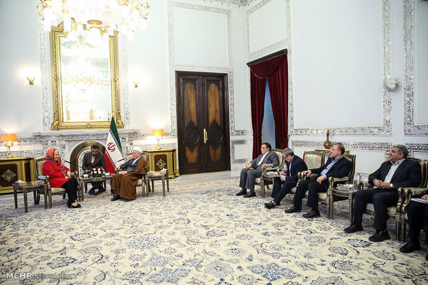 لقاء وزيرة خارجية استونيا مع آية الله هاشمي رفسنجاني 