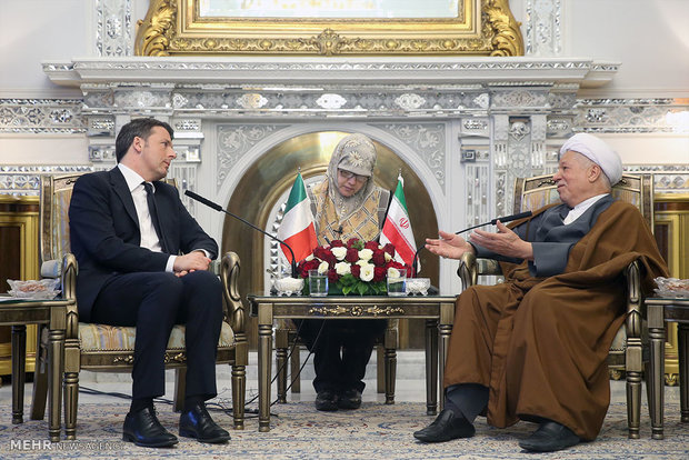 Rafsanjani meets with Italy's PM in Tehran