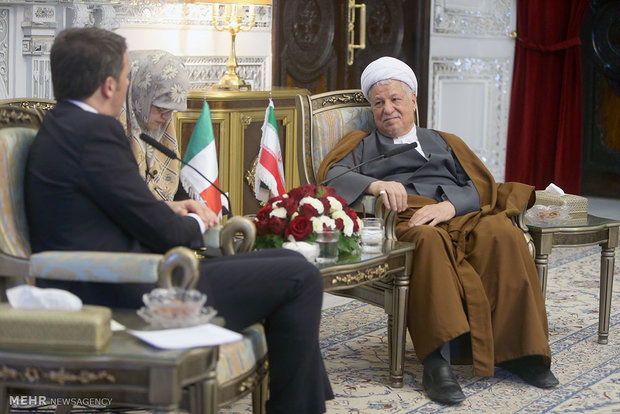 Rafsanjani meets with Italy's PM in Tehran