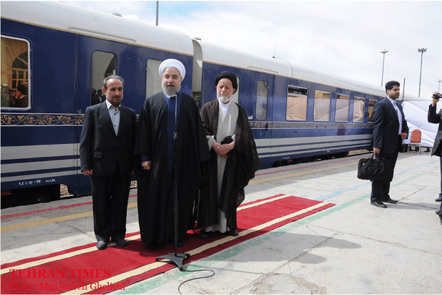 President Rouhani visits Semnan by train