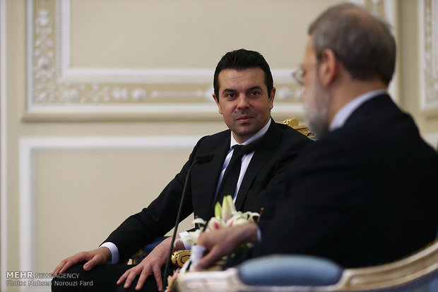 دیدار وزیر خارجه مقدونیه با رئیس مجلس شورای اسلامی