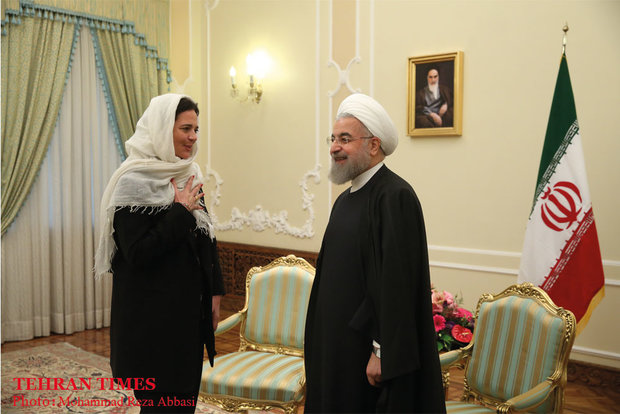 Rouhani meets with head of Belgium Senate