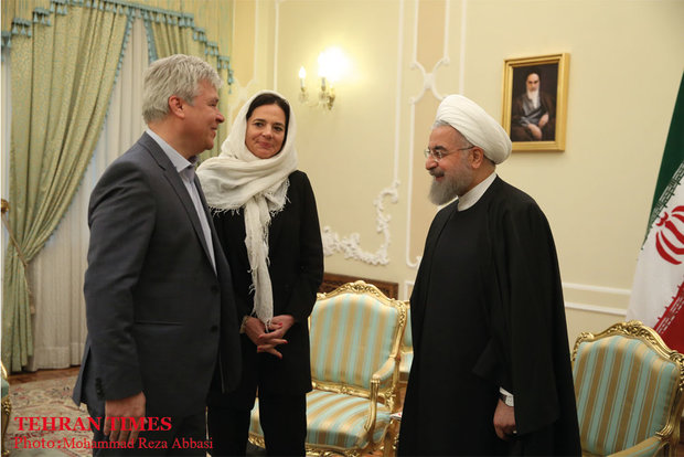 Rouhani meets with head of Belgium Senate