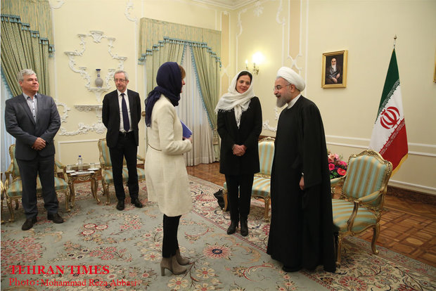 Rouhani meets with head of Belgium Senate