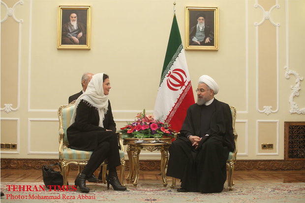 Rouhani meets with head of Belgium Senate