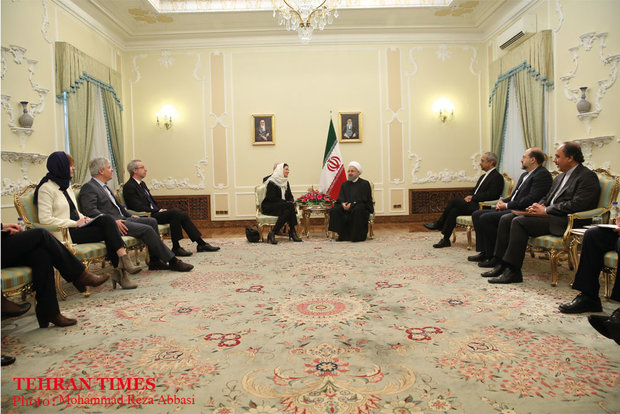 Rouhani meets with head of Belgium Senate