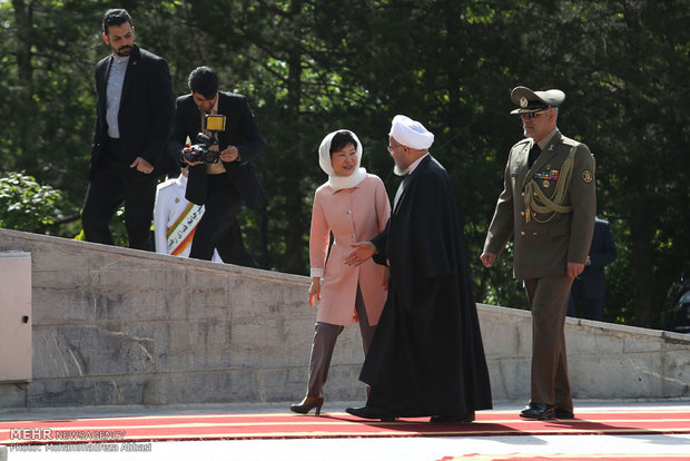 S Korean pres. officially welcomed in Iran