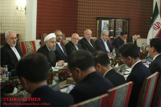 Rouhani welcomes President Park Geun-hye 