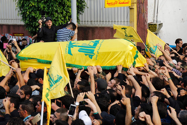 Hezbollah supporters participate in Badreddine’s funeral in Beirut