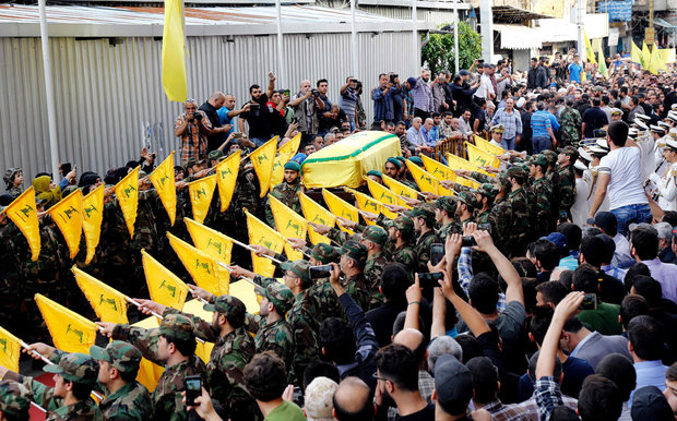 Hezbollah supporters participate in Badreddine’s funeral in Beirut