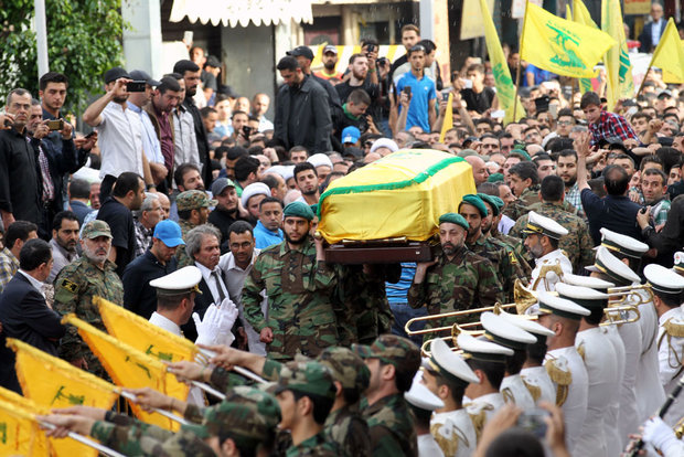 Hezbollah supporters participate in Badreddine’s funeral in Beirut