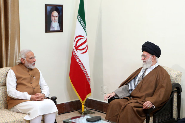 Leader receives Indian PM and Afghan President