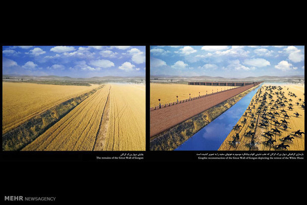 طرح نمای بازسازی شده دیوار دفاعی گرگان
