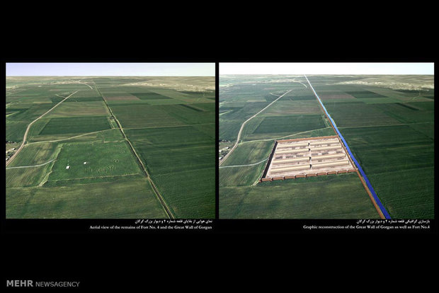 طرح نمای بازسازی شده دیوار دفاعی گرگان