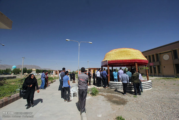 PNU students make gazebo with recycled materials