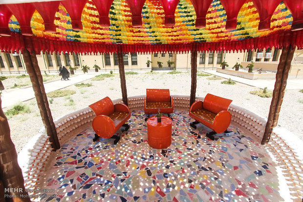 PNU students make gazebo with recycled materials