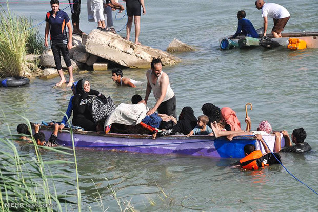 فرار خانواده های عراقی از فلوجه‎