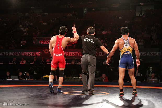 Iran's wrestlers trounce Indian team 8-0 in LA