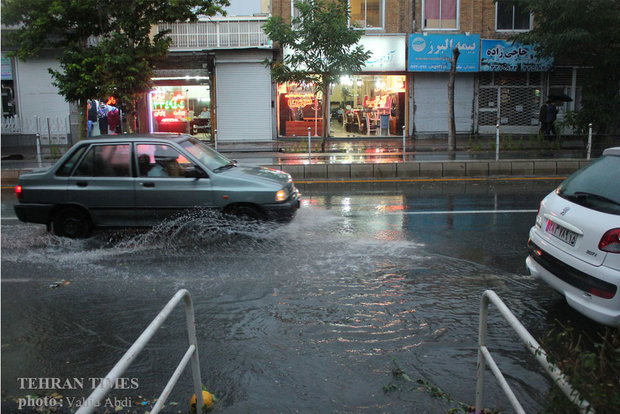 Rain and hail in Tabriz