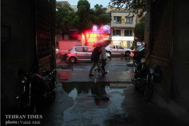 Rain and hail in Tabriz