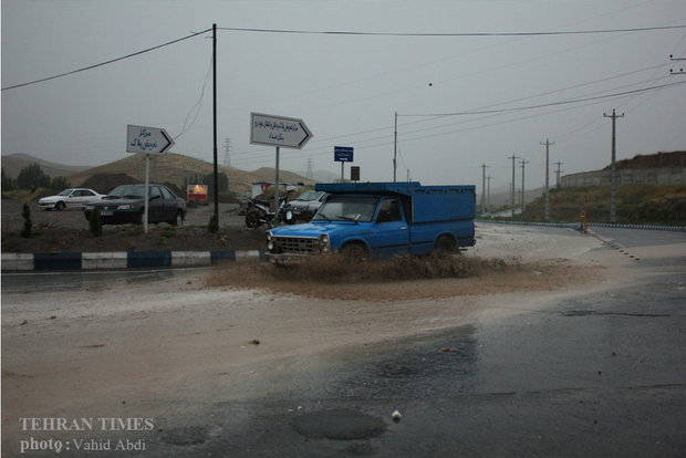 Rain and hail in Tabriz