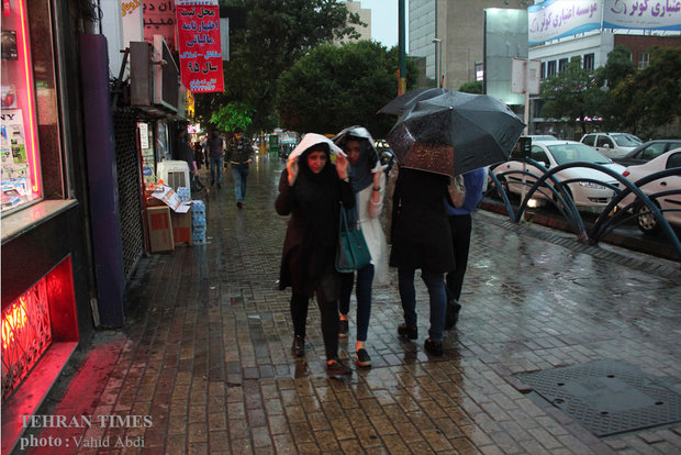 Rain and hail in Tabriz