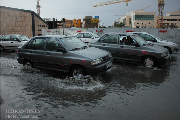 Rain and hail in Tabriz