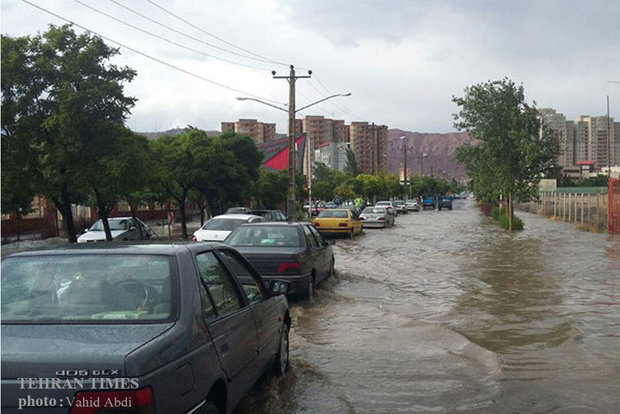 Rain and hail in Tabriz