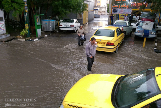 Rain and hail in Tabriz