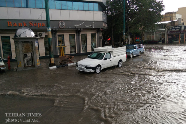 Rain and hail in Tabriz