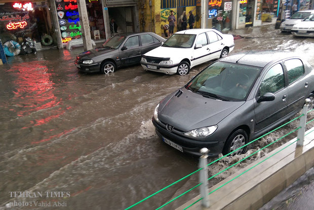 Rain and hail in Tabriz