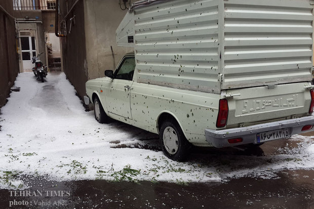 Rain and hail in Tabriz