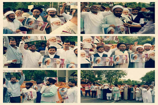 تجمع اعتراض آمیز مسلمانان هند در حمایت از آیت الله عیسی قاسم