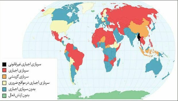 وضعیت سربازی اجباری در جهان چگونه است؟