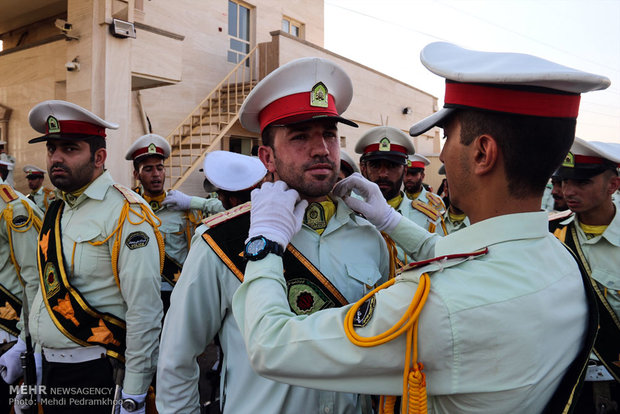 تشییع پیکر یک شهید گمنام در فرماندهی انتظامی خوزستان