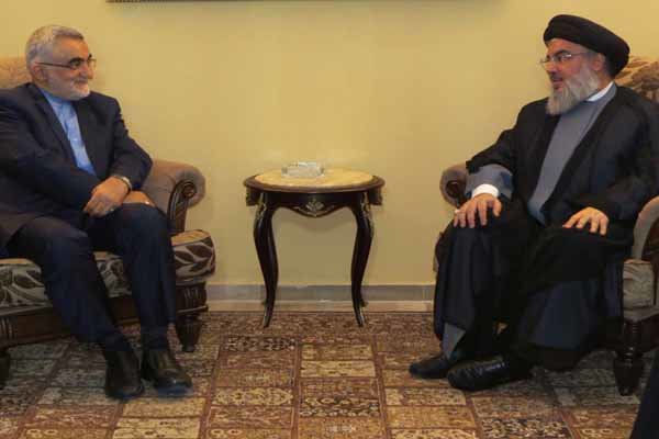 علاء الدین بروجردی و دبیر کل حزب الله لبنان دیدار کردند