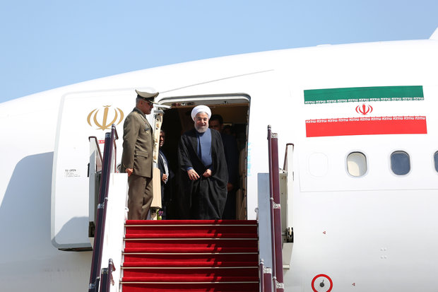 Rouhani arrives in Azerbaijan