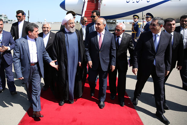 Rouhani arrives in Azerbaijan