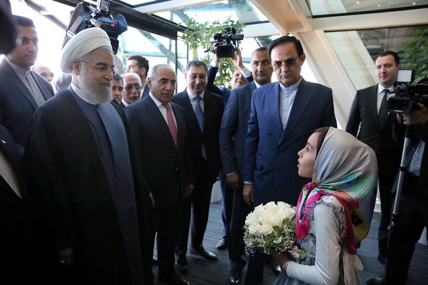 Rouhani arrives in Azerbaijan
