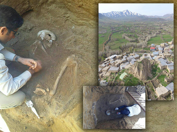 کشف اسکلت ۷۵۰۰ساله انسان در تپه باستانی «سرسختی» شازند