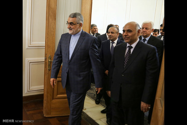 لقاءوزير الخارجية الايراني ورئيس البرلمان العراقي