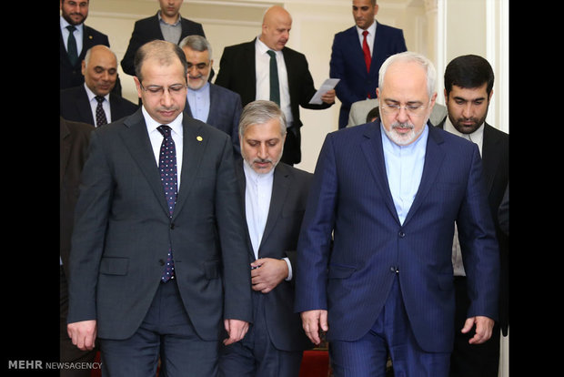 لقاءوزير الخارجية الايراني ورئيس البرلمان العراقي